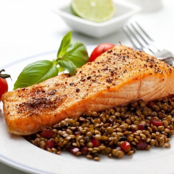 Lentilles au saumon